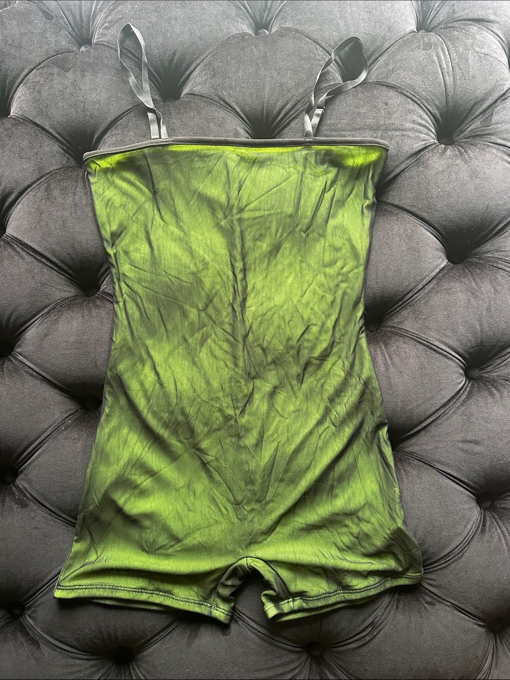 Green One-Piece Romper with Adjustable Straps